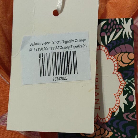 Tuckernuck Oliphant Tigerlily Orange Balloon Sleeve Dress XL NEW WITH TAGS - Picture 6 of 10